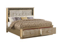 King Bed Made With Wood In Gold Box Spring Not Required King Gold Wood Bedroom Contemporary,Modern Slat Beds Wood