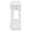 Retro Senior Console Table For Hallway Living Room Bedroom With 4 Front Facing Storage Drawers And 1 Shelf Antique White Mdf