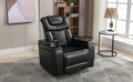 270 Degree Swivel Pu Leather Power Recliner Individual Seat Home Theater Recliner With Comforable Backrest, Tray Table, Phone Holder, Cup Holder, Usb Port, Hidden Arm Storage For Living Room, Black Black Foam Pu Leather