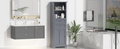 Bathroom Storage Cabinet, Tall Storage Cabinet With Two Drawers, Open Storage, Adjustable Shelf, Grey Grey Mdf