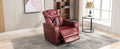 270 Degree Swivel Pu Leather Power Recliner Individual Seat Home Theater Recliner With Comforable Backrest, Tray Table, Phone Holder, Cup Holder, Usb Port, Hidden Arm Storage For Living Room, Red Red Foam Pu Leather