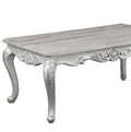 Melrose Traditional Style Coffee Table Made With Wood In Silver Finish Silver Gray Primary Living Space Traditional Open Storage Coffee & End Tables Wood Parsons