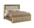 Medusa Queen 5Pc Bedroom Set Made With Wood In Gold Box Spring Not Required Queen Gold Wood 5 Piece Set Primary Living Space Bed Included,Chest Included,Dresser Included,Mirror Included,Nightstand Included Contemporary,Modern Wood