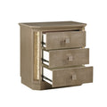 Medusa Nightstand Made With Wood In Gold Finish Gold 3 Drawers Bedroom Contemporary,Modern Wood