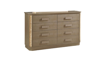 Medusa Dresser Made With Wood In Gold Finish Gold Bedroom Contemporary,Modern Wood