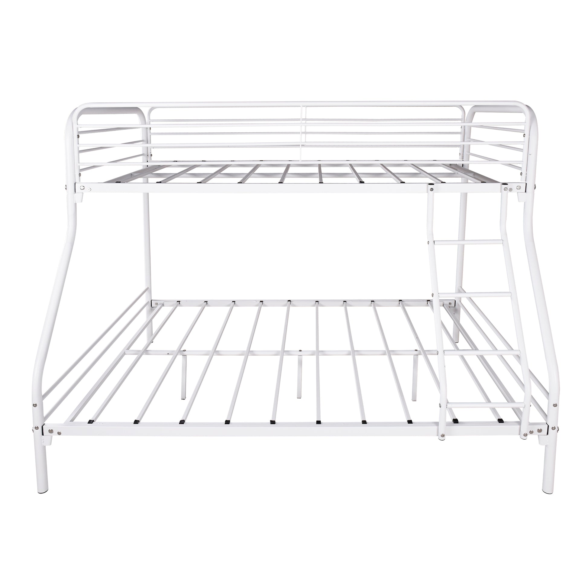 Twin Over Full Metal Bunk Bed, Heavy Duty Bunk Bed,Easy Assembly With Enhanced Upper Level Guardrail, White Box Spring Not Required Twin White Metal Bedroom Bunk Metal