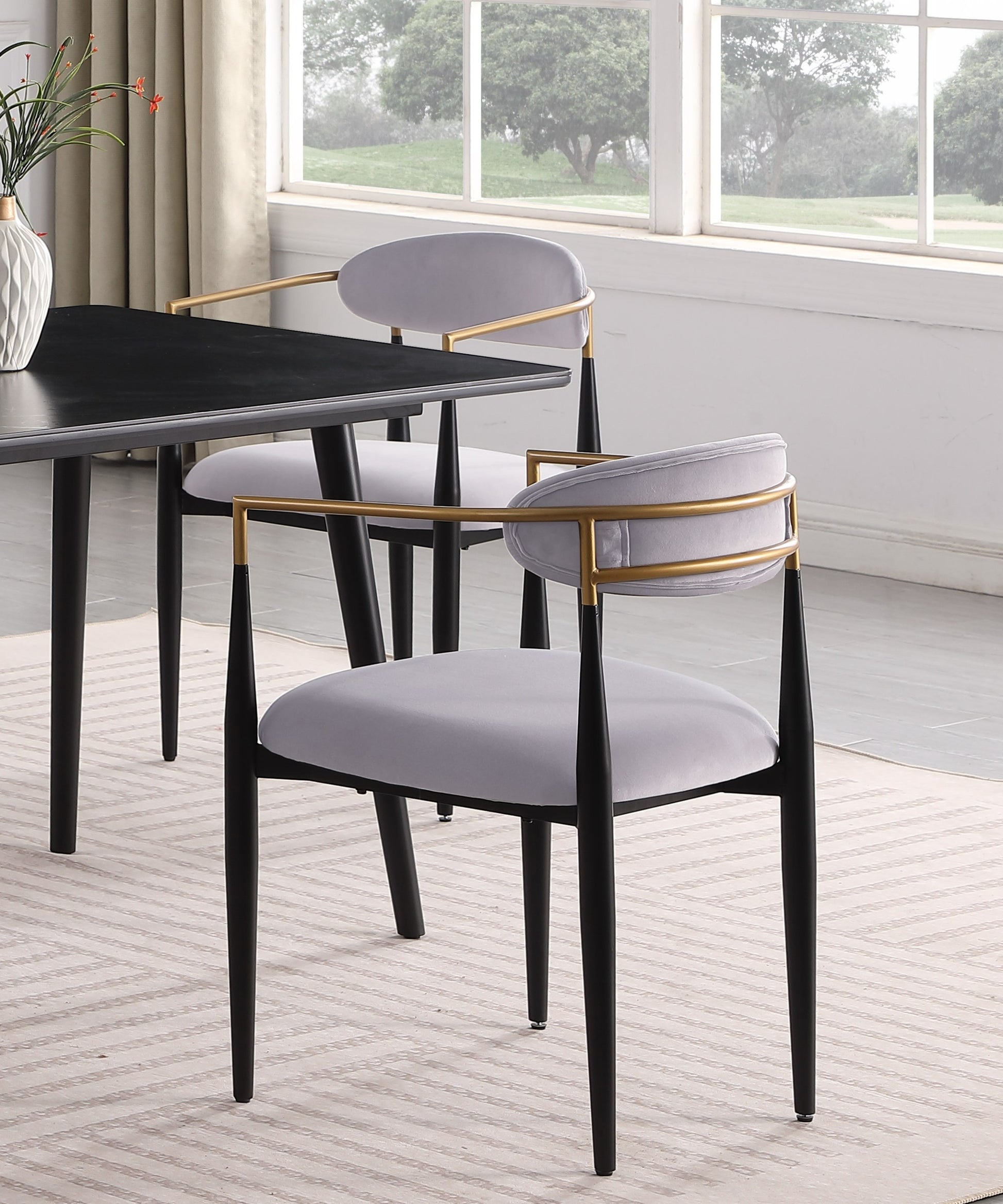 Modern Contemporary 5Pc Dining Set Black Sintered Stone Table And Gray Chairs Fabric Upholstered Stylish Furniture Black Gray Seats 4 Dining Room 60 Inches Contemporary,Modern,Ultra Modern Rectangular Dining Table With Chair Sintered Stone