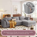 Upholstery Convertible Sectional Sofa, L Shaped Couch With Reversible Chaise Gray Polyester