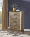 Medusa Chest Made With Wood In Gold Gold Bedroom Contemporary,Modern Wood