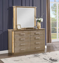 King 5Pc Bedroom Set Made With Wood In Gold Box Spring Not Required King Gold Wood 5 Piece Set Bedroom Bed Included,Chest Included,Dresser Included,Mirror Included,Nightstand Included Contemporary,Modern Wood