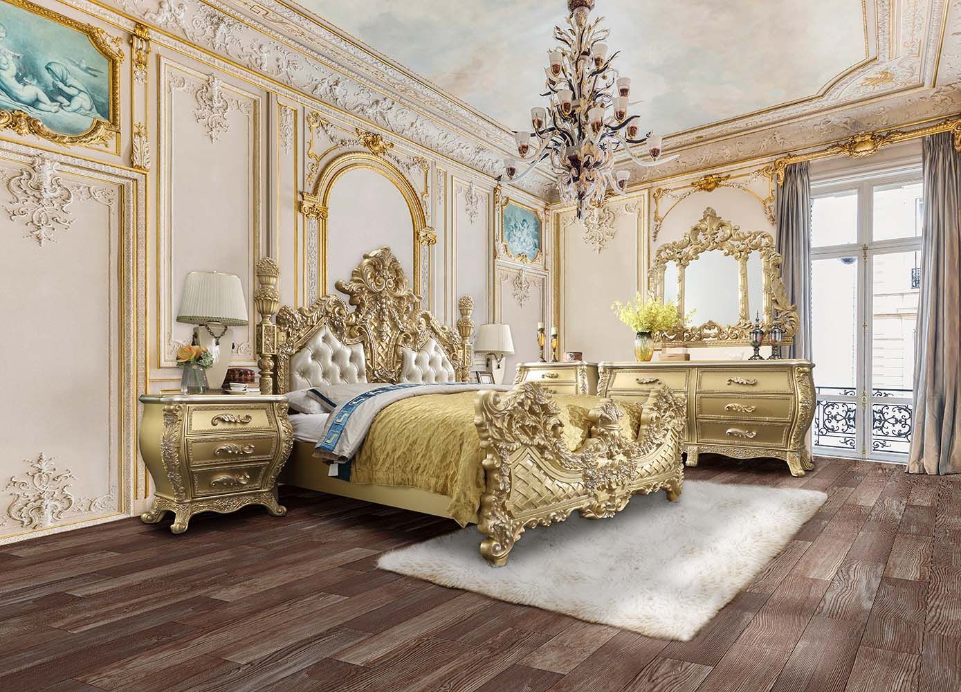 Cabriole Mirror Gold Finish Bd01465 Gold Mdf