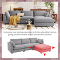 Upholstery Convertible Sectional Sofa, L Shaped Couch With Reversible Chaise Gray Polyester