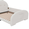 Twin Size Upholstered Rabbit Shape Princess Bed ,Twin Size Platform Bed With Headboard And Footboard,White White Pu