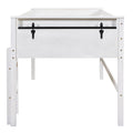 Wood Twin Size Loft Bed With Hanging Clothes Racks, White Box Spring Not Required Twin White Wood Bedroom Solid Wood Mdf