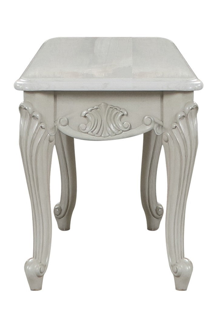 Tuscan Traditional Style End Table Made With Wood In Silver Silver Grey Primary Living Space Traditional Coffee & End Tables Glossy Wood Parsons