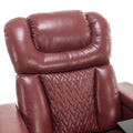 270 Degree Swivel Pu Leather Power Recliner Individual Seat Home Theater Recliner With Comforable Backrest, Tray Table, Phone Holder, Cup Holder, Usb Port, Hidden Arm Storage For Living Room, Red Red Foam Pu Leather