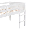 Wood Twin Size Loft Bed With Hanging Clothes Racks, White Box Spring Not Required Twin White Wood Bedroom Solid Wood Mdf