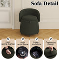 Multi Functional Stool Can Be Moved For Storage,Teddy Fleece Bedroom And Living Room Green Polyester Blend