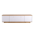 Modern Tv Stand For Tvs Up To 80''Media Console With Multi Functional Storage, Entertainment Center With Door Rebound Device, Tv Cabinet For Living Room,Bedroom White Natural Primary Living Space 70 79 Inches 70 79 Inches 75 Inches Mdf