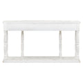 Retro Senior Console Table For Hallway Living Room Bedroom With 4 Front Facing Storage Drawers And 1 Shelf Antique White Mdf