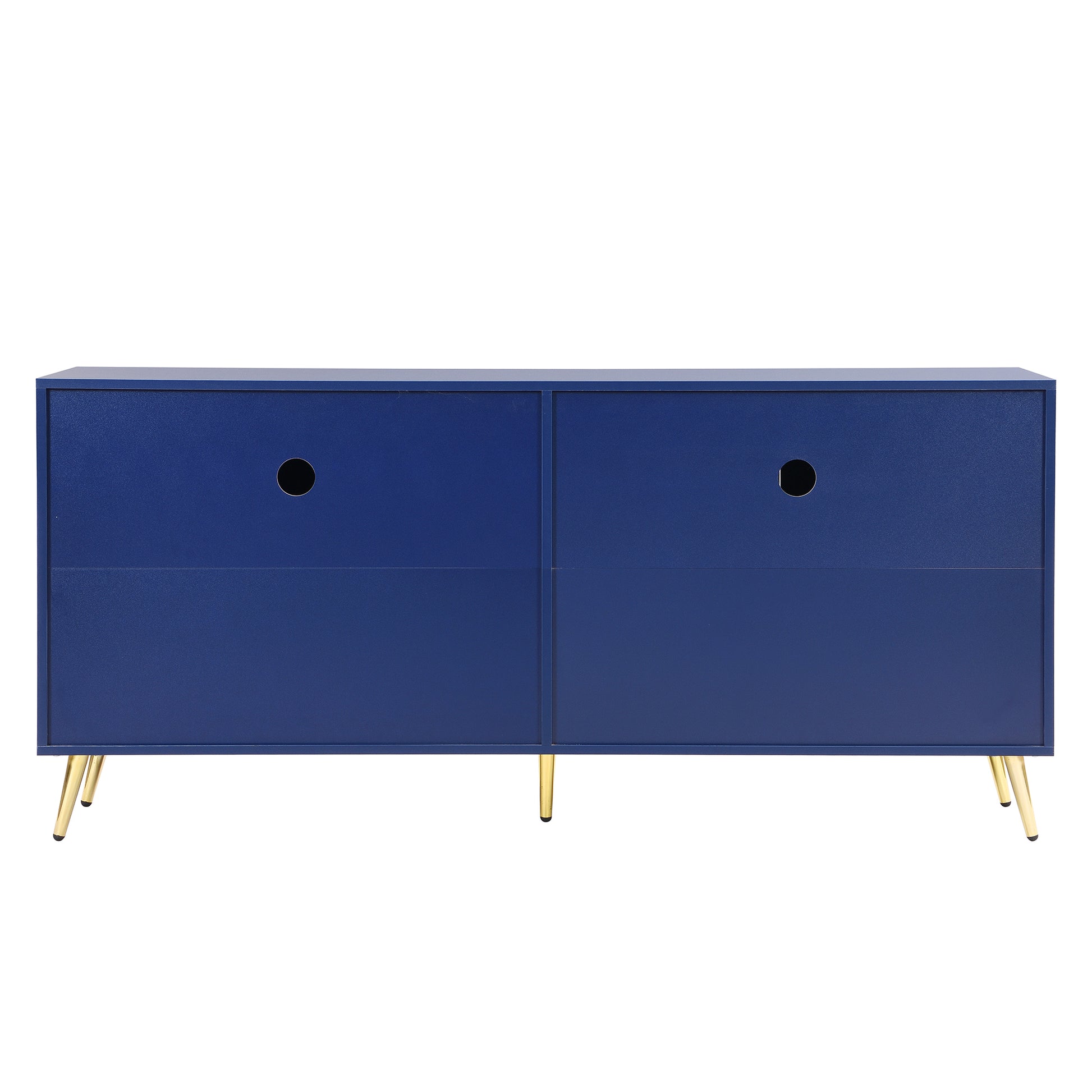 Tv Stand For 60 Inch Tv, Entertainment Center Tv Media Console Table, Modern Tv Stand With Storage, Tv Console Cabinet Furniture For Living Room Navy Blue Mdf