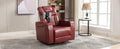 270 Degree Swivel Pu Leather Power Recliner Individual Seat Home Theater Recliner With Comforable Backrest, Tray Table, Phone Holder, Cup Holder, Usb Port, Hidden Arm Storage For Living Room, Red Red Foam Pu Leather