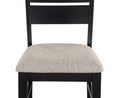 Contemporary 2Pc Dining Side Chair Upholstered Seat Ladder Back Dark Frame Gray Fabric Upholstery Dining Room Furniture Dark Gray Square Contemporary Side Chair Ladder Back Wood