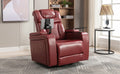 270 Degree Swivel Pu Leather Power Recliner Individual Seat Home Theater Recliner With Comforable Backrest, Tray Table, Phone Holder, Cup Holder, Usb Port, Hidden Arm Storage For Living Room, Red Red Foam Pu Leather