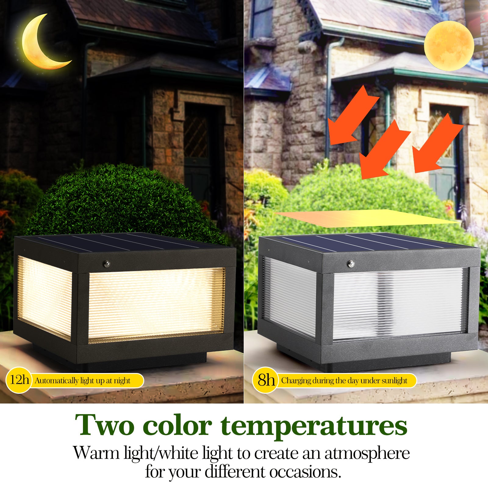 Solar Wall Lamp With Dimmable Led Black Aluminum