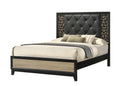 Selena Modern & Contemporary King Bed Made With Wood In Black And Natural Box Spring Not Required King Black Natural Wood Bedroom Contemporary,Modern Upholstered Wood