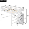 Full Size Loft Bed With Built In Storage Wardrobe And Staircase, White Old Sku:Sm000527Aak Box Spring Not Required Full White Wood Bedroom Pine