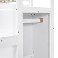 Full Size Loft Bed With Built In Storage Wardrobe And Staircase, White Old Sku:Sm000527Aak Box Spring Not Required Full White Wood Bedroom Pine