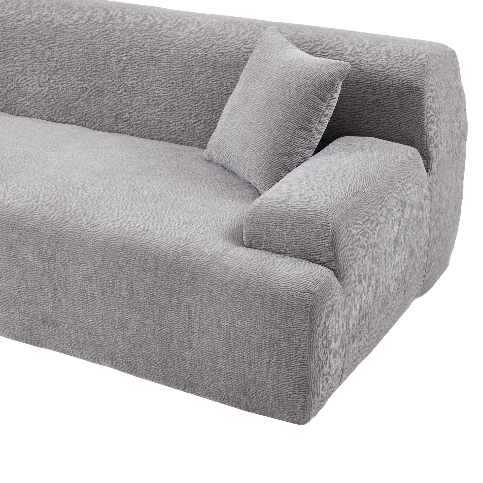 Modern Large L Shape Modular Sectional Sofa For Living Room, Bedroom, Salon, 2 Piece Free Combination, Simplified Style Gray Polyester 3 Seat