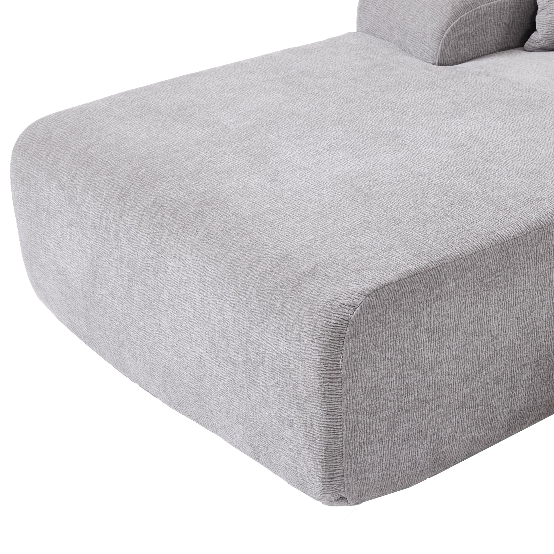 Modern Large L Shape Modular Sectional Sofa For Living Room, Bedroom, Salon, 2 Piece Free Combination, Simplified Style Gray Polyester 3 Seat