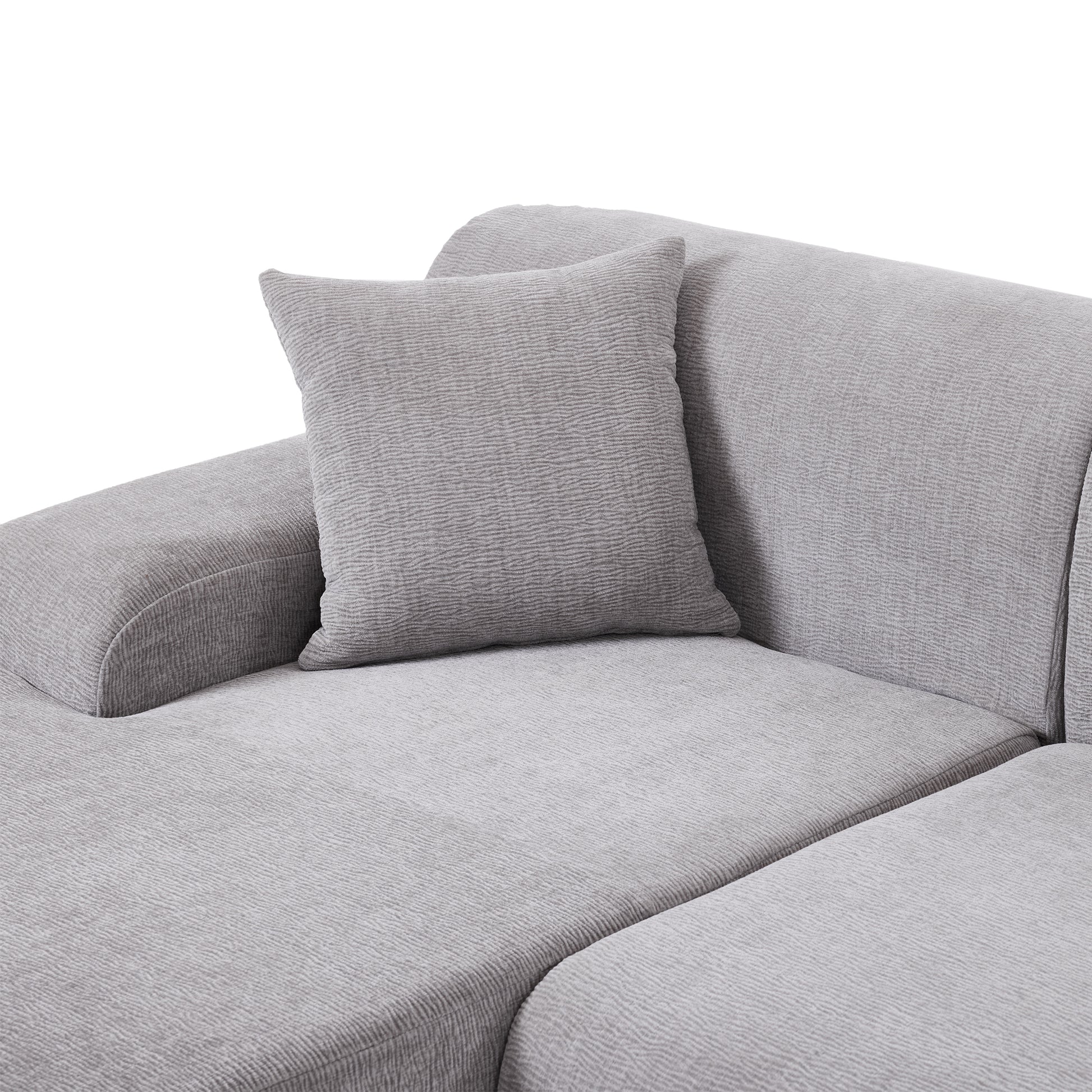 Modern Large L Shape Modular Sectional Sofa For Living Room, Bedroom, Salon, 2 Piece Free Combination, Simplified Style Gray Polyester 3 Seat