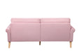 Living Room Sofa,3 Seater Sofawith Copper Nail On Arms ,Three Pillow,Pink Pink Velvet