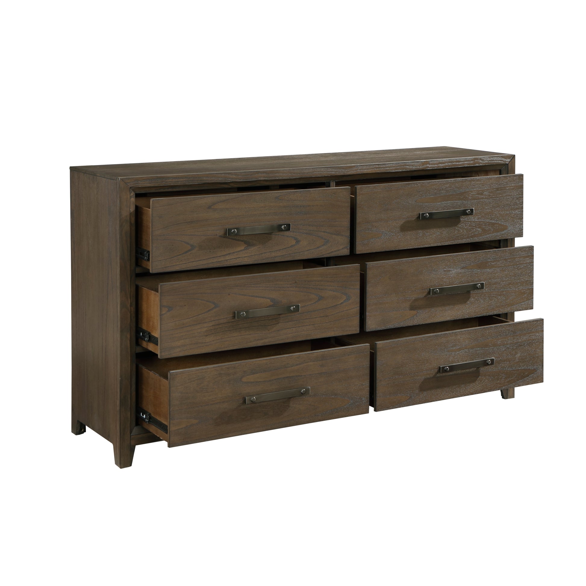 Dark Walnut Finish Dresser Of 6 Drawers Classic Design Bedroom Furniture 1Pc Walnut Bedroom Wood