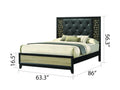 Selena Modern & Contemporary Queen Bed Made With Wood In Black And Natural Box Spring Not Required Queen Black Natural Wood Bedroom Contemporary,Modern Upholstered Wood