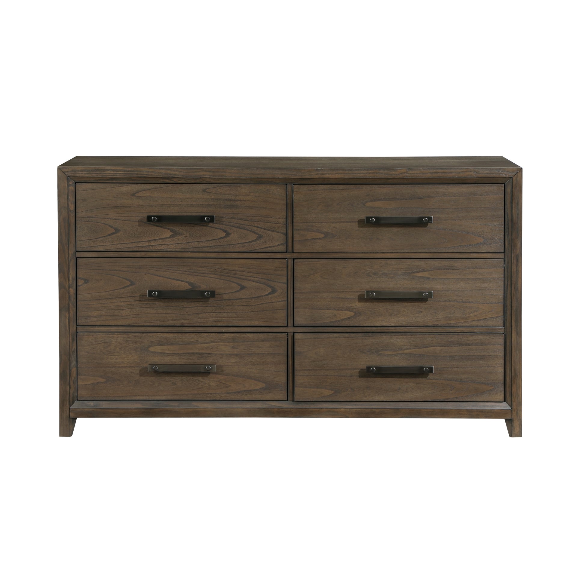 Dark Walnut Finish Dresser Of 6 Drawers Classic Design Bedroom Furniture 1Pc Walnut Bedroom Wood