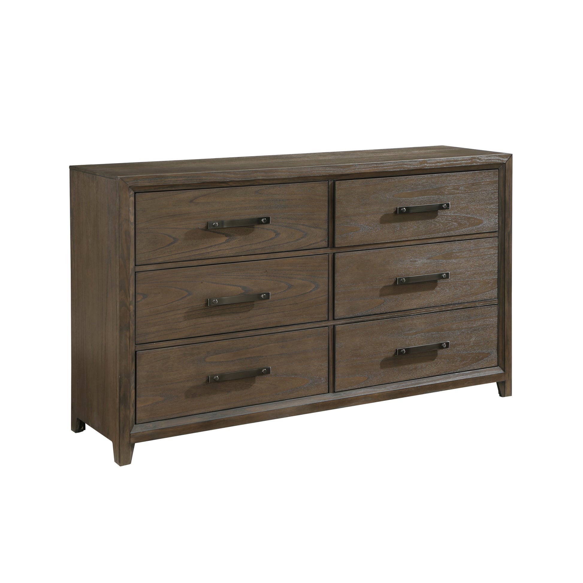 Dark Walnut Finish Dresser Of 6 Drawers Classic Design Bedroom Furniture 1Pc Walnut Bedroom Wood