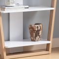 Contemporary Console Table With Three Open Shelves White & Light Brown White Particle Board