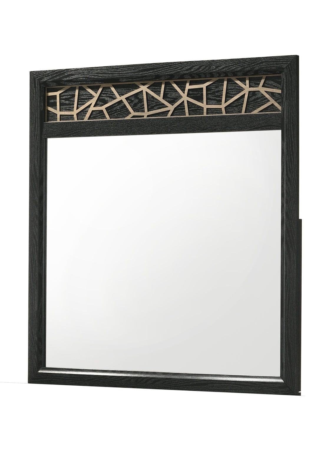 Selena Modern & Contemporary Mirror Made With Wood In Black And Natural Black Natural Bedroom Contemporary,Modern Wood