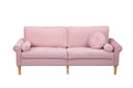 Living Room Sofa,3 Seater Sofawith Copper Nail On Arms ,Three Pillow,Pink Pink Velvet