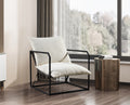 Accent Chair For Living Room White Espresso Primary Living Space Foam Fabric