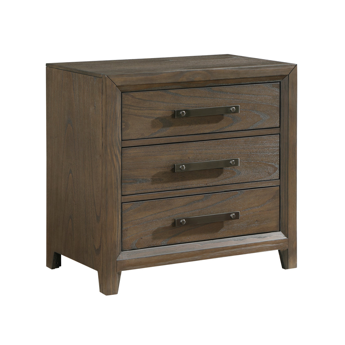 Dark Walnut Finish Nightstand Of 3 Drawers Classic Design Bedroom Furniture 1Pc Walnut 3 Drawers Bedroom Contemporary Wood