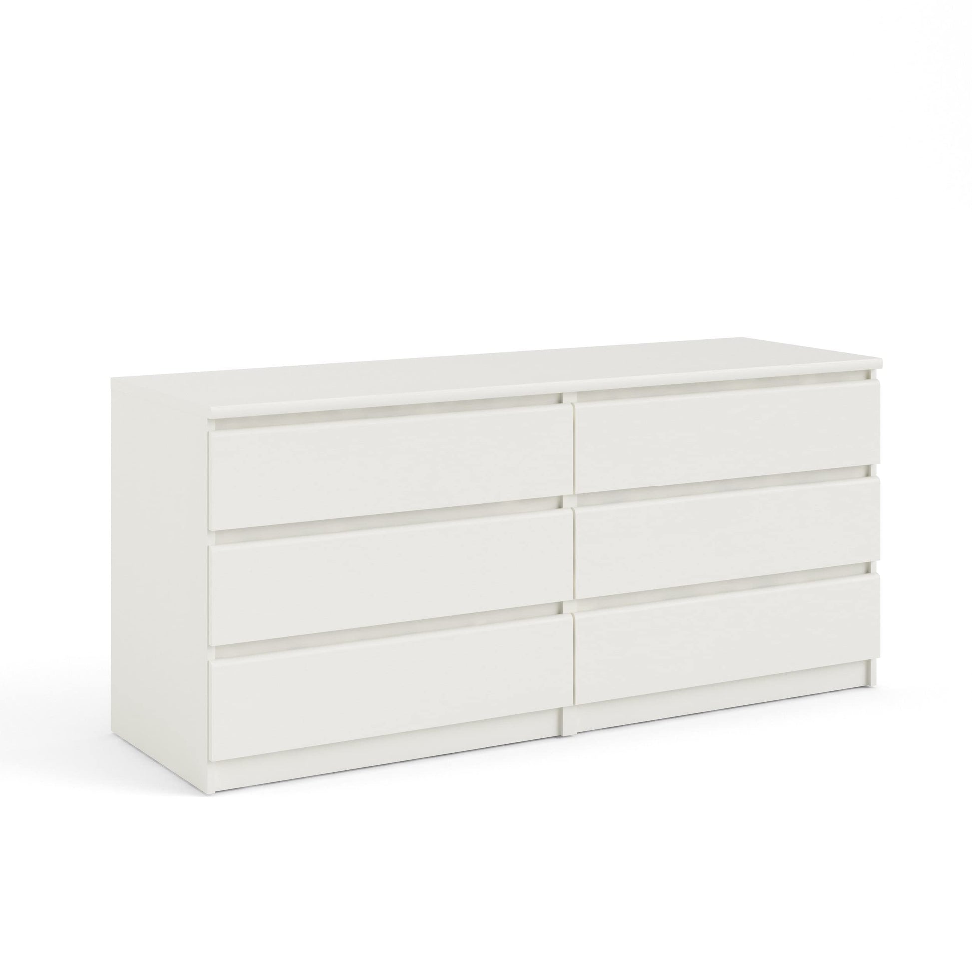 6 Drawer Double Dresser For Bedroom Living Room Hallway,White White Particle Board Mdf