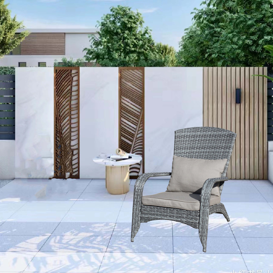 Patio Chair With Cushions Grey Cushion Grey Pe Rattan Iron Waterproof Fabric