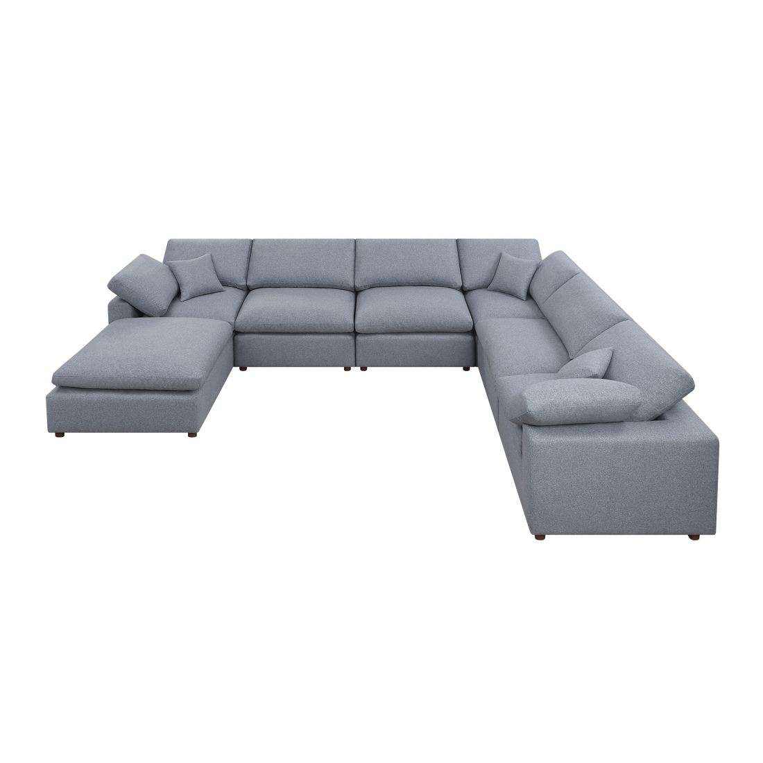 Modern Modular Sectional Sofa Set, Self Customization Design Sofa, Grey Grey Linen