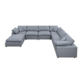 Modern Modular Sectional Sofa Set, Self Customization Design Sofa, Grey Grey Linen