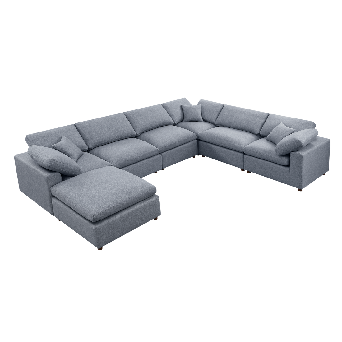 Modern Modular Sectional Sofa Set, Self Customization Design Sofa, Grey Grey Linen